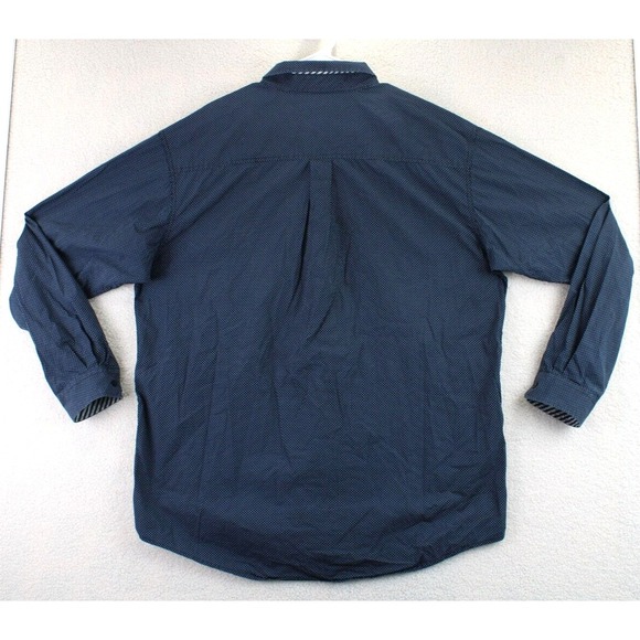 Cinch Mens Long Sleeve Blue Dotted Button Up Shirt XL - Picture 11 of 15